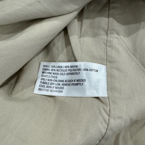 NWT A New Day Women’s Linen Blend Spring Blazer - Natural Tan Size Medium - Picture 6 of 7